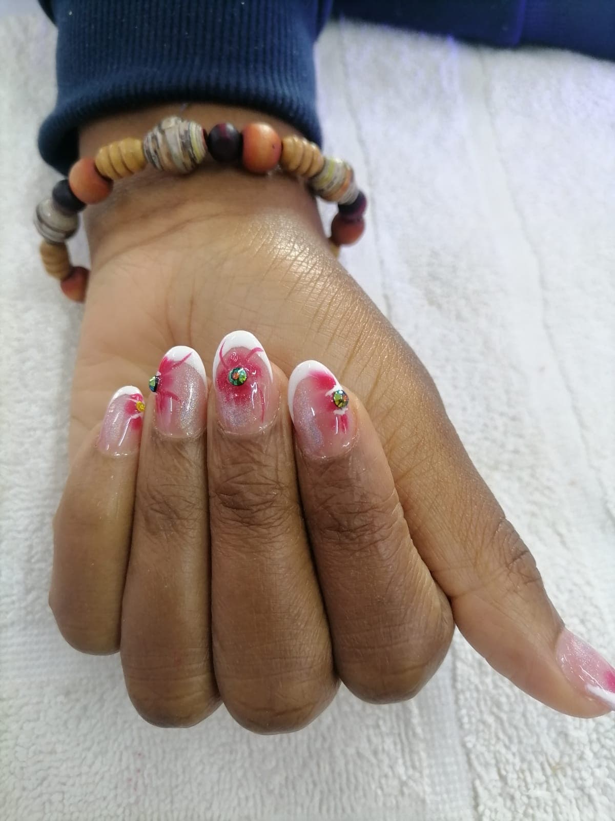 Stylish geometric nail art.