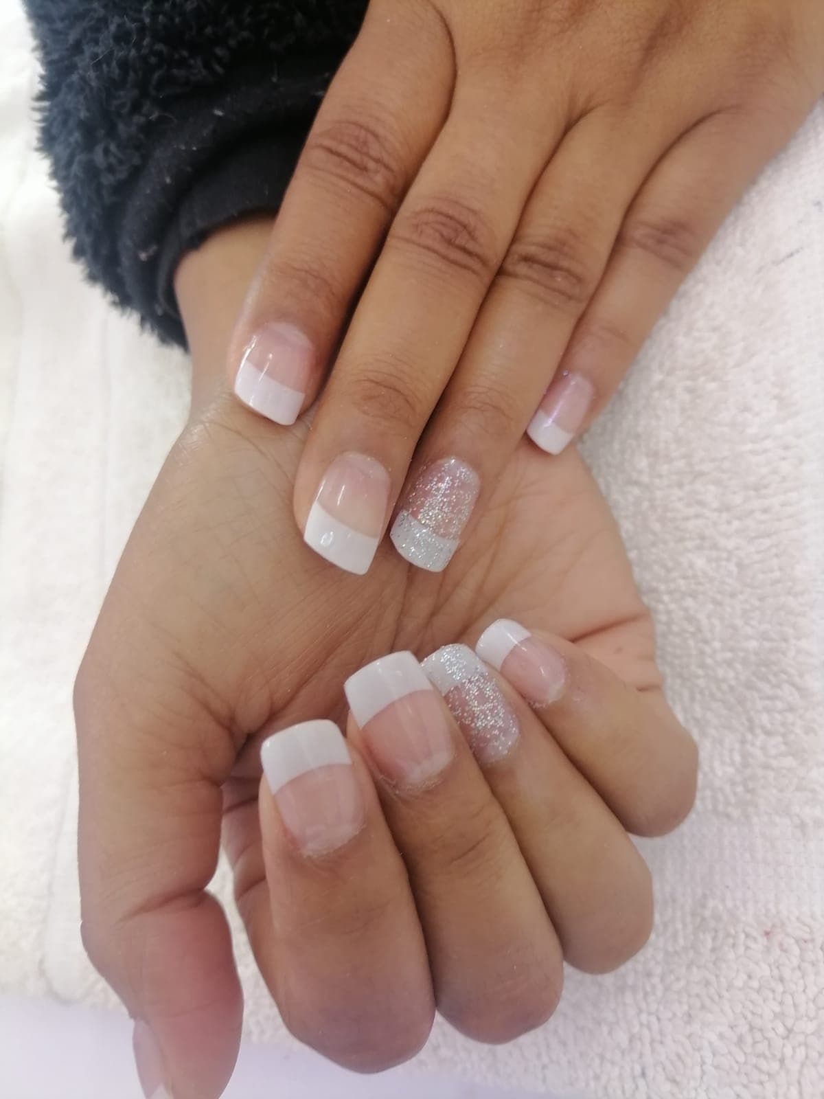 Intricate floral nail art design.